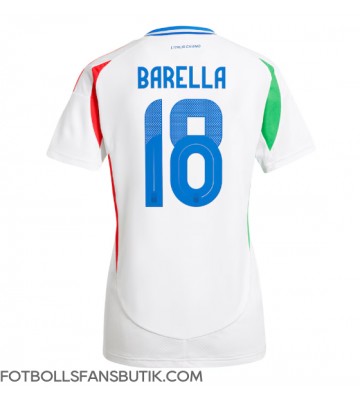 Italien Nicolo Barella #18 Replika Bortatröja Damer EM 2024 Kortärmad